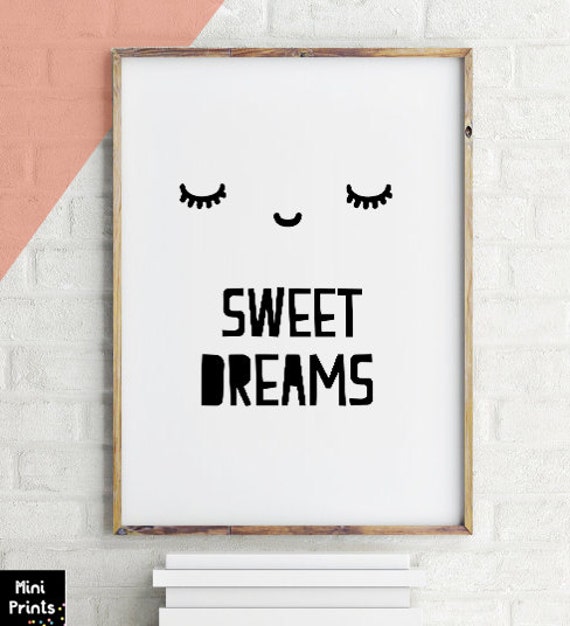 SALE Sweet Dreams Print Black and White Print by ArtPrintsFactory