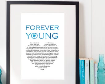 Song Lyric Wall Art forever young lyrics | etsy Song Lyric Wall Art forever young lyrics | etsy