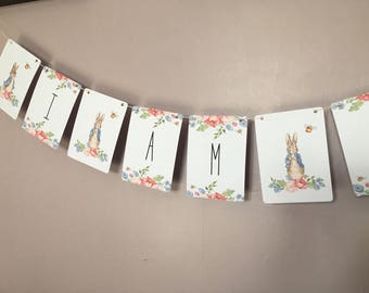 I Am One Peter Rabbit Birthday Bunting
