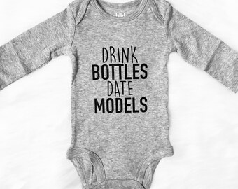 baby onesie, Drink Bottles Date Models Onesie, funny onesie, boy onesie