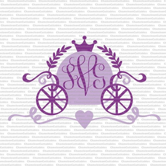 Download monogram carriage princess svg cut file girl shirt