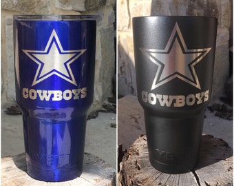 Dallas Cowboys Star Etch - NEW Authentic YETI Rambler or Ozark Trails Custom Powder Coat Dipped