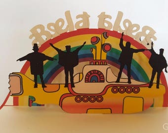 The Beatles Liverpool 3D Pop Up Greeting Card Handmade Happy Birthday Wedding Anniversary Friendship Merry Christmas Thanksgiving Thank You