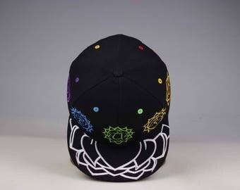 RAGE MOB Chakra Snapback with glow in the dark lotus leaf brim