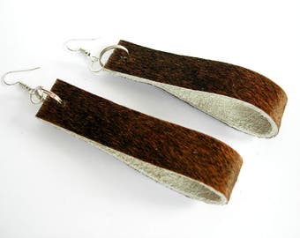 Leather earrings-Boho jewelry-long earrings-tough earrings