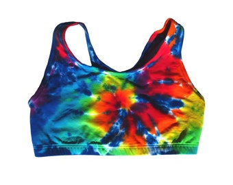 Lime Green Tie Dye Sports Bra