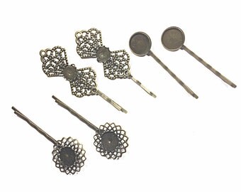 Ornate filigree bobby pin blanks