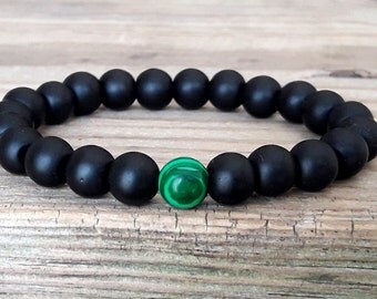 Men's shungite bracelet bracelet homme malachite energy bracelet healing bracelet meditation yoga bracelet good luck bracelet boyfriend gift