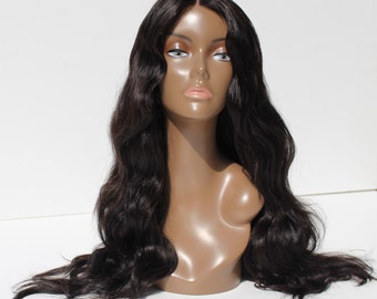 Human Hair Wig. 100% Virgin Indian Remy hair. WAVE, Lace closure