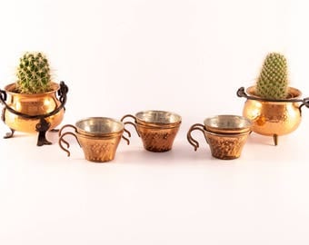 Swedish espresso cups set, copper espresso cups, demitasse cups, Italian espresso cups, small coffee cups, copper cups, copper espresso cup