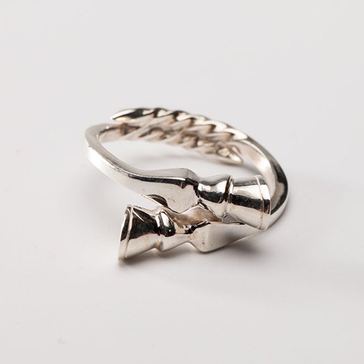 Horseshoe Nail Ring Sterling Silver Nails Ring Prairie Diamond Ring