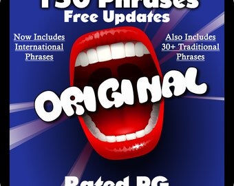 150 Watch Ya Mouth Game Kit Original Phrases - Family Friendly - Free App Access - Access to Kids Version Included FREE