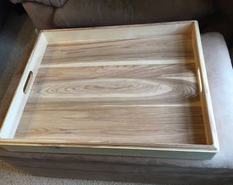 Ottoman tray, serving tray, custom hardwood