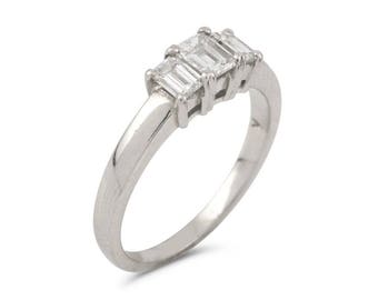 Vintage three stone diamond ring