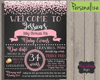 Baby Shower Board, Baby Shower Chalkboard, Baby Shower Sign, Girl Baby Shower Board, Girl Baby Shower Chalkboard,  Girl Baby Shower