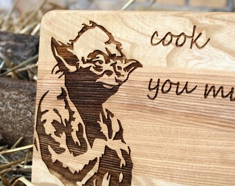 Gift for|father Gift for|boyfriend Custom cutting board personalized gift for|dad kitchen decor Gift for|husband Cheese board Star Wars Yoda
