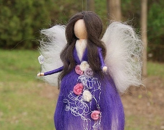 Wool needle felted fairy Waldorf fairy felted doll Waldorf Inspired Wool Fairy Ecofriendly Nursery Decor