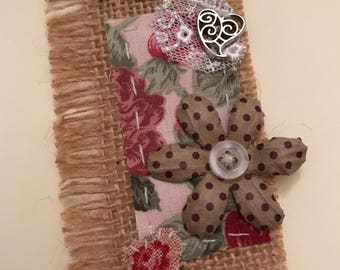 Vintage Inspired Patchwork Brooch