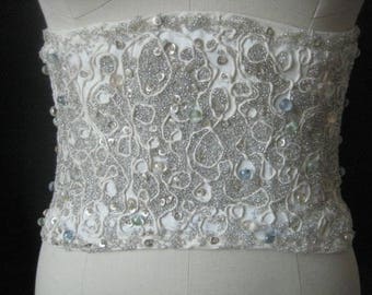 white feather corset