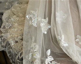Couture fabric bridal bridal veil wedding dress fabric hand beaded English more available