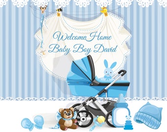 welcome home baby boy banner
