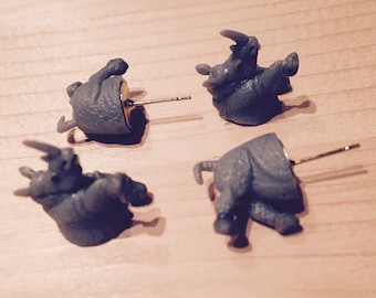 Rhino Stud Earrings (fake gauges)
