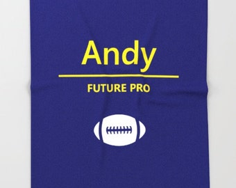Football Gifts for Boys, Personalized Fleece Blanket, Baby Blankets Personalized Nursery Decor, Football Blanket For Baby, Boys Room Decor