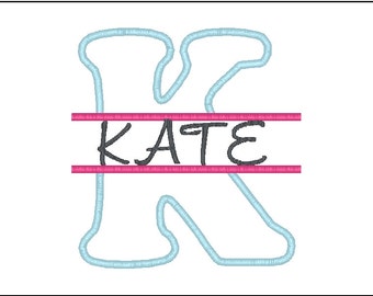 Embroidery Font, Split Monogram Applique Font