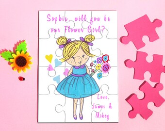 Will You Be My Flower Girl Puzzle, Personalized Flower Girl Puzzle, Be my Flower Girl, Puzzle Proposal, Asking Flower Girl Jigsaw, Invites