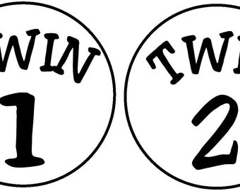 Dr. Seuss Thing 1 and Thing 2 Twin 1 and Twin 2 Iron on Transfers