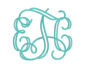 Open Vine Monogram Embroidery Font 4 Size Font Machine Embroidery Font Instant Download 9 Formats Embroidery Pattern PES and BX