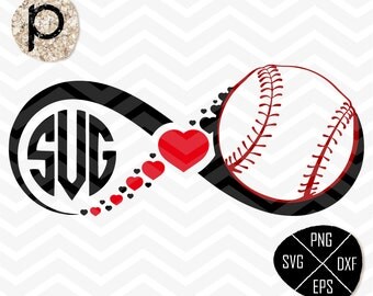 Baseball heart svg*Baseball Mom*Baseball Infinity*Baseball Monogram Frame SVG*svg,clipart,eps,dxf,png*Cutting File*Cricut*Silhouette*SureCut