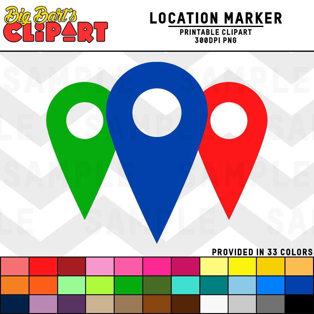 Map Location Markers Clipart Graphics