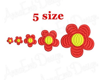 Flower Mini Embroidery Design. Machine Embroidery Design. Daisy Embroidery Design. Mini flower Embroidery Design. Flower Small.