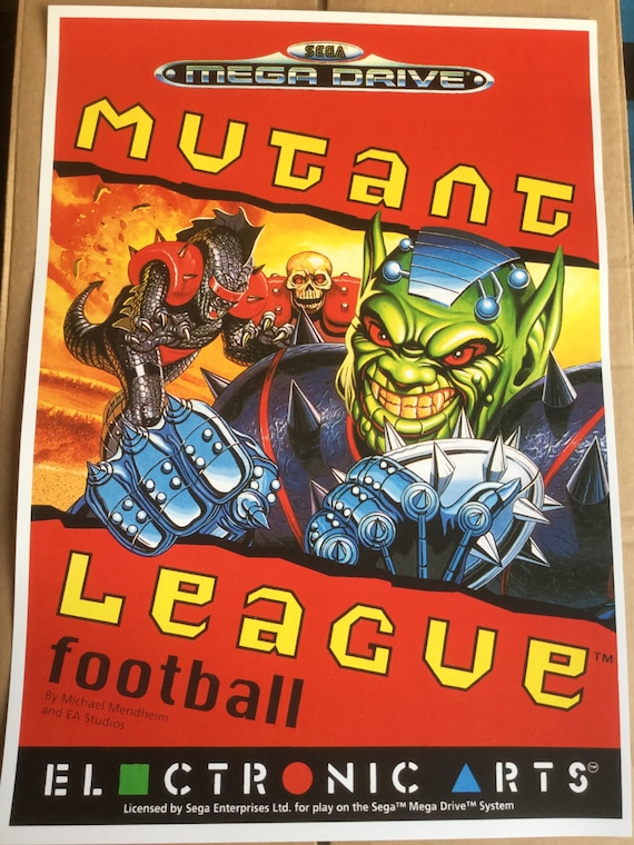 Genesis mutant league football game Poster Print In A3