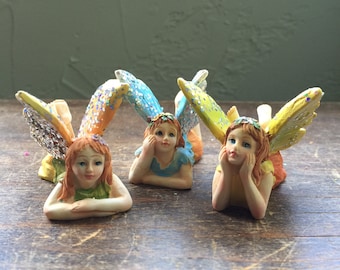 Fairy Garden | Dreaming Flying Fairies with Sparkle Wings | Resin Figurine Statues | Choose 1 from 3 Different Styles | So Sweet