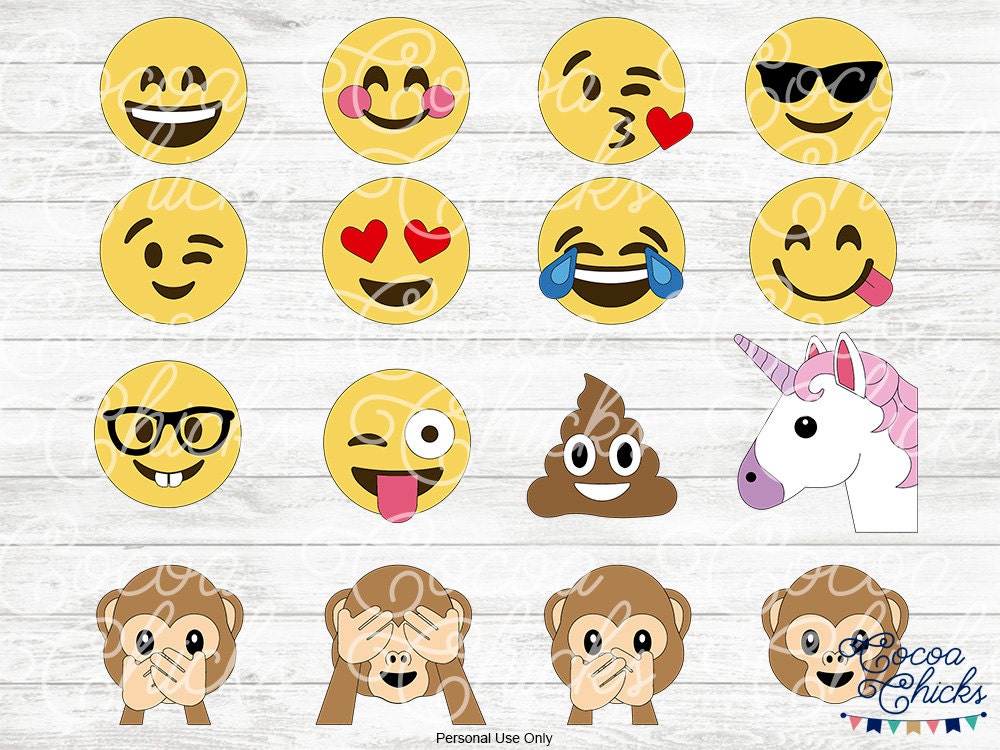 Download Emoji SVG / Poo emoji / unicorn Emoji / Kiss Emoji / SVG