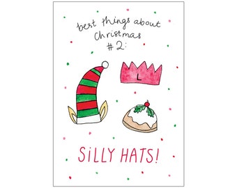 Christmas card: SILLY HATS (best things about Christmas #2)