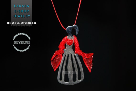 Woman Figure Princesa Necklace Silver 925 White Gold-plated Jewelry
