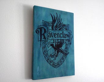Ravenclaw Crest Wood Sign. Harry Potter Decoration. Wood Wall Art Gift for Harry Potter fans. Blue Wall Art.