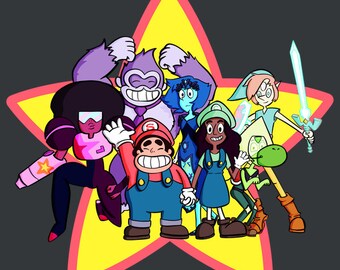 Steven Universe Shirt Super Smash Brothers Shirt Crossover Mashup Smash Bros Nintendo Cartoon Network