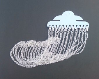 12 Bulk Silver Chains | Pre made Chains | Chains with Lobster Clasp | 18" Silver Plated Chains | Ready to Ship from US | SL095