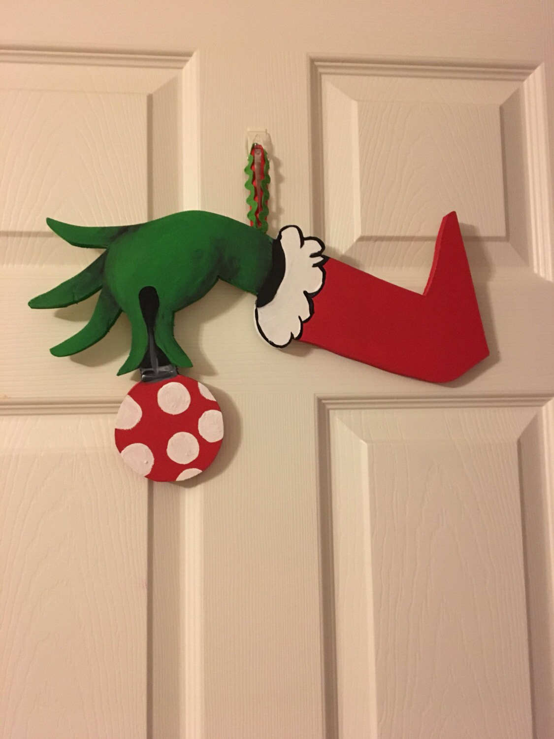 Grinch Hand Door Hanger by AllieMarieStudio on Etsy