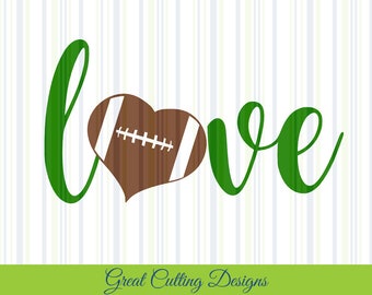 Love Football SVG Cut File heart svg DXF cut file Cricut svg Silhouette svg Vinyl Cut File Digital cut file Cricut cut Silhouette cut tshirt