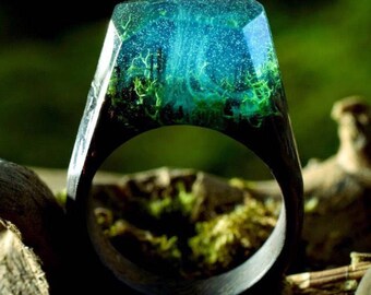 Resin ring with beautiful scense