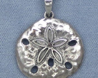 Sand Dollar Sterling Silver Pendant - P150802 - Free Shipping to the USA