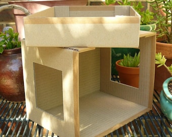 DIY Miniature Doll House - Flat-Packed Cardboard Kit - Mini Box Room - Huisje Nude - 1:12 scale (approx)