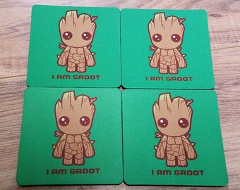 I Am Groot Fabric Coaster Individual/Set