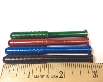 Tobacco One Hitter Dugout 3" inch 75mm 7.5cm Long Bat Pipe Replacement for 4" Tall Dugouts Red Green Blue Aluminum Metal Black FREE SHIPPING