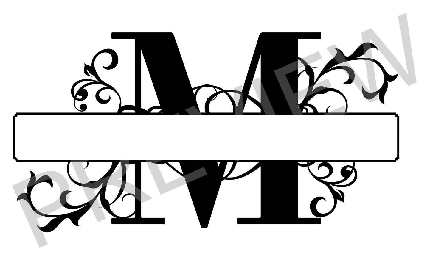 Download Split Monogram SVG Letter M Regal Split Alphabet Vector